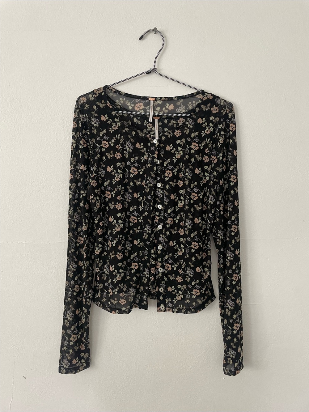 Free People Floral Button-Front Long-Sleeve Top & Camisole
